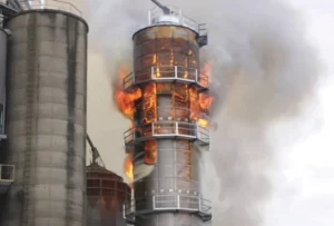 image of grain dryer fire